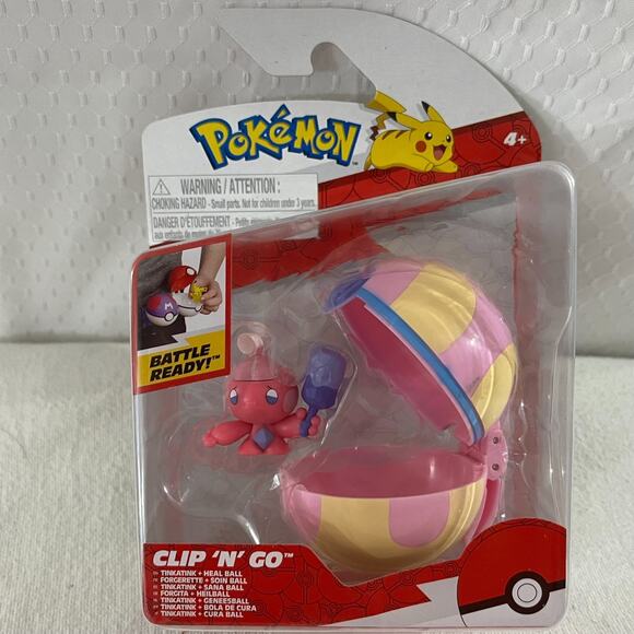 Tinkatink Heal Ball Pokemon Clip n Go PokeBall Set Battle Figure Toy - Picture 1 of 3